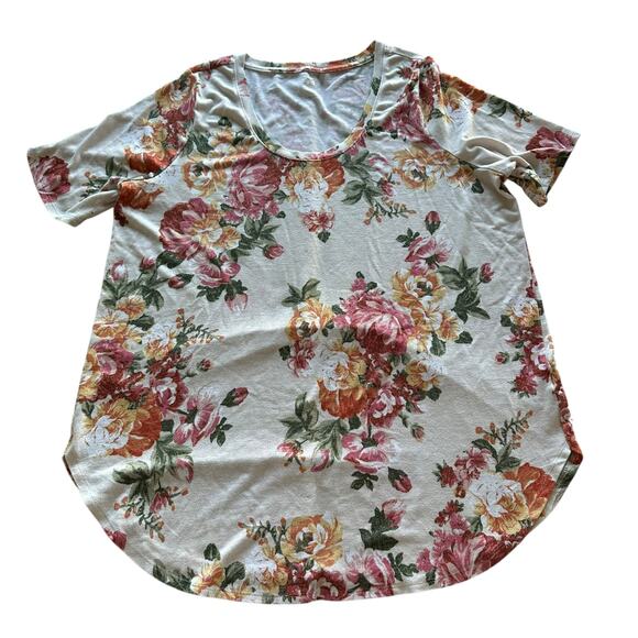 Womens Top  1X Cream Floral Lightweight Summery Spring Conservative Modest - Picture 1 of 8